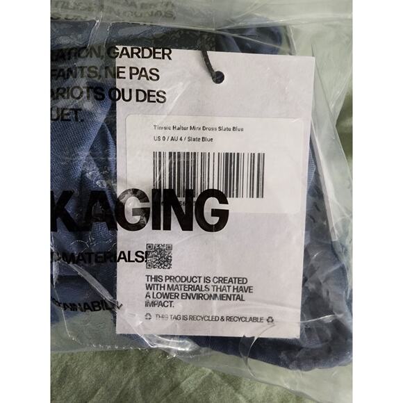 NWT Princess Polly Tinisie Halter Mini Dress Slate Blue size 0 - Picture 8 of 8